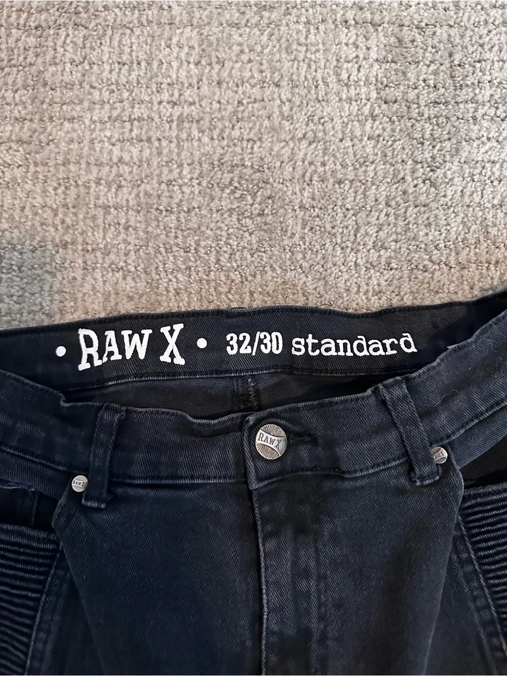 RAW X Black Men's Cargo-Style Moto Pants